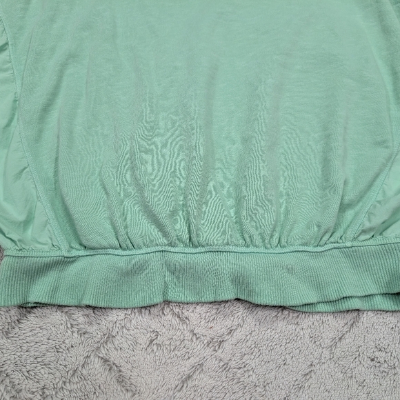 Pilcro Sweatshirt Womens L Green Mint Cropped Batwing Top Crew Oversized - Picture 3 of 8